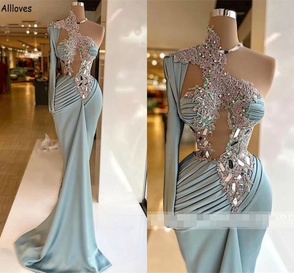 sage unique one shoulder long sleeve evening dresses for women lace appliqued rhinestones pleated mermaid prom gowns hollow out formal robe, Black;red
sage unique one shoulder long sleeve evening dresses for women lace appliqued rhinestones pleated mermaid prom gowns hollow out formal robe, Black;red