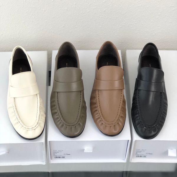 the row soft loafers real genuine leather artisanally-crafted row loafer paneled matte calfskin leather natural pleating effect hand-painted, Black
the row soft loafers real genuine leather artisanally-crafted row loafer paneled matte calfskin leather natural pleating effect hand-painted, Black