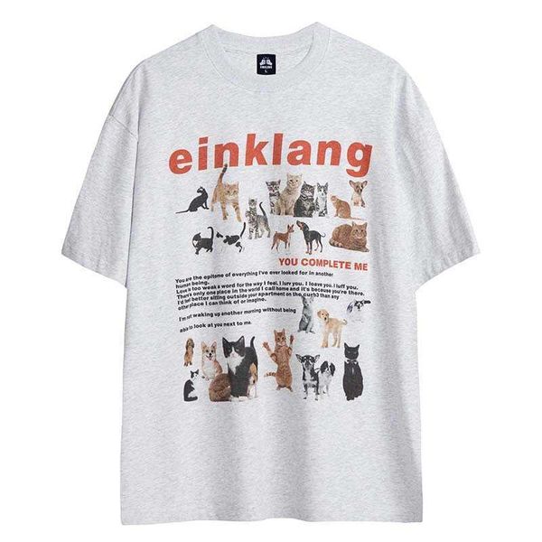 american street cute cat dog print short sleeve t-shirt men's fashion brand loose summer quarter sleeve, Black;white
american street cute cat dog print short sleeve t-shirt men's fashion brand loose summer quarter sleeve, Black;white