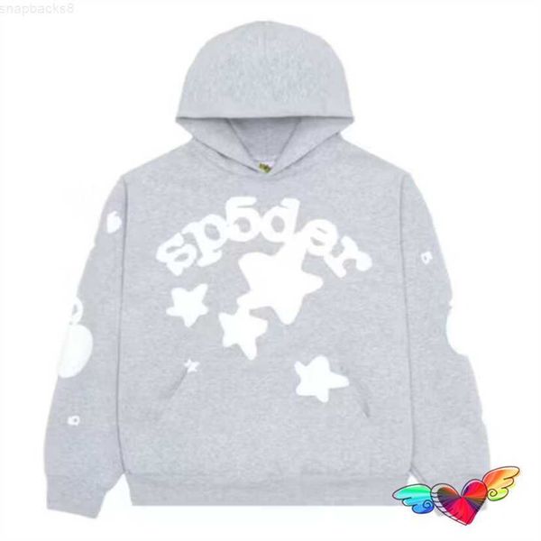 Image of Men&#039;s Hoodies Sweatshirts 2023 Grey Sp5der Men Women White Foam Graphic Young Thug Spider Hip Hop 555555 Sweatshirt World Wide Pullover