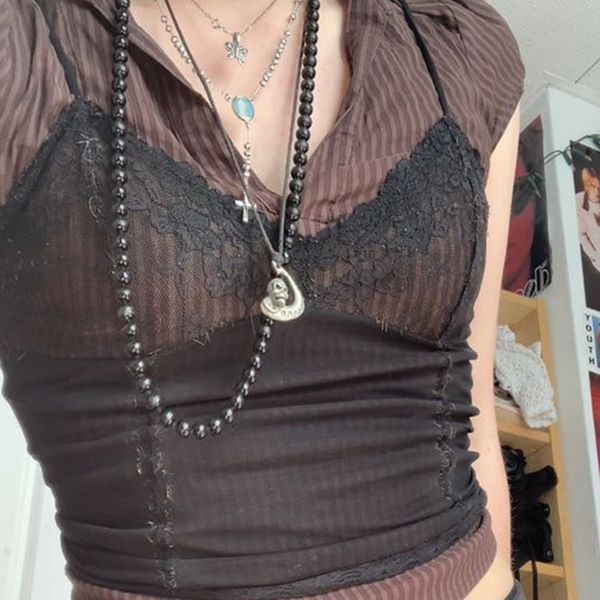 camisoles tanks xingqing y2k lace cami summer aesthetic grunge fairy core clothes punk spaghetti strap crop 2000s women goth streetwear 2305, Black;white
camisoles tanks xingqing y2k lace cami summer aesthetic grunge fairy core clothes punk spaghetti strap crop 2000s women goth streetwear 2305, Black;white