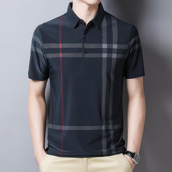 men's polos summer t-shirt short sleeve men's stripe casual loose turn-down collar polo plaid character button fashion 230506, White;black
men's polos summer t-shirt short sleeve men's stripe casual loose turn-down collar polo plaid character button fashion 230506, White;black