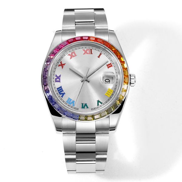 watch mens watch rainbow bezal automatic mechanical watches stainless steel strap waterproof montre de luxe fashion wristwatch wristwatches, Slivery;brown
watch mens watch rainbow bezal automatic mechanical watches stainless steel strap waterproof montre de luxe fashion wristwatch wristwatches, Slivery;brown