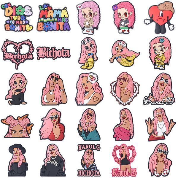 new arrival pink hair style karol g design pvc croc charms shoes decoration for clogs manana sera bonito clog shoes charms for mother's, White;pink
new arrival pink hair style karol g design pvc croc charms shoes decoration for clogs manana sera bonito clog shoes charms for mother's, White;pink