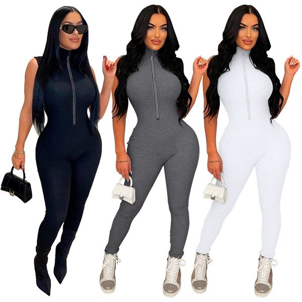 designer sleeveless jumpsuits summer women clothes bodycon rompers solid jumpsuits one piece outfits skinny overalls wholesale clothes bulk, Black;white
designer sleeveless jumpsuits summer women clothes bodycon rompers solid jumpsuits one piece outfits skinny overalls wholesale clothes bulk, Black;white