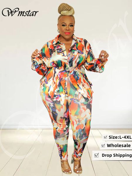 women s plus size tracksuits wmstar two piece outfit fall clothes print pants leggings matching set office lady wholesale drop 230508, Black
women s plus size tracksuits wmstar two piece outfit fall clothes print pants leggings matching set office lady wholesale drop 230508, Black