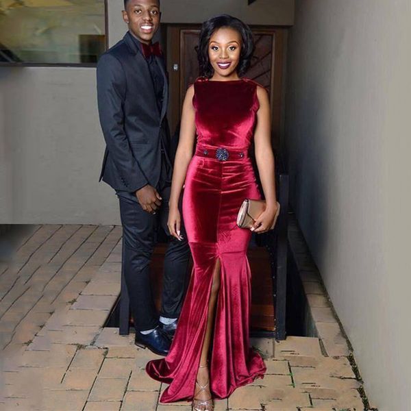 simple mermaid o-neck velvet evening dress slit front open back long prom dresses beaded sleeveless women gowns, Black;red
simple mermaid o-neck velvet evening dress slit front open back long prom dresses beaded sleeveless women gowns, Black;red