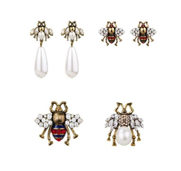 women brand fashion cute crystal bees stud earrings female vintage pearl earrings enamel animal jewelry wedding brincos accessorie3830514, Golden;silver
women brand fashion cute crystal bees stud earrings female vintage pearl earrings enamel animal jewelry wedding brincos accessorie3830514, Golden;silver
