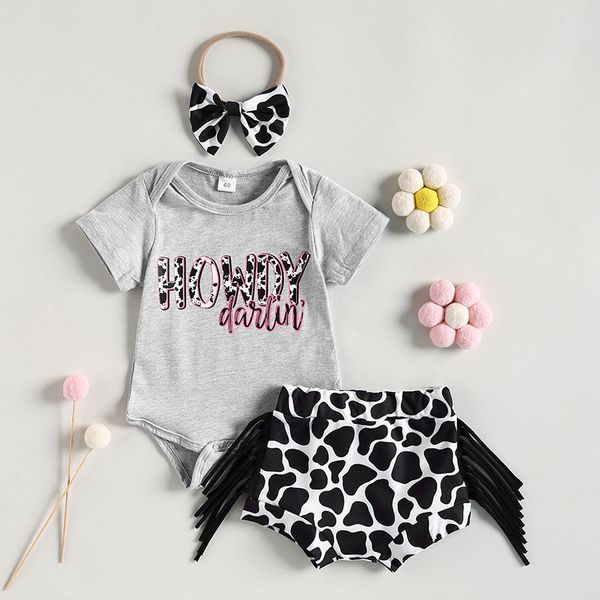 baby girls fashion clothing sets europe style infant letter short sleeve romper tassel leopard print shorts hair accessories 3pcs suits casu, White
baby girls fashion clothing sets europe style infant letter short sleeve romper tassel leopard print shorts hair accessories 3pcs suits casu, White