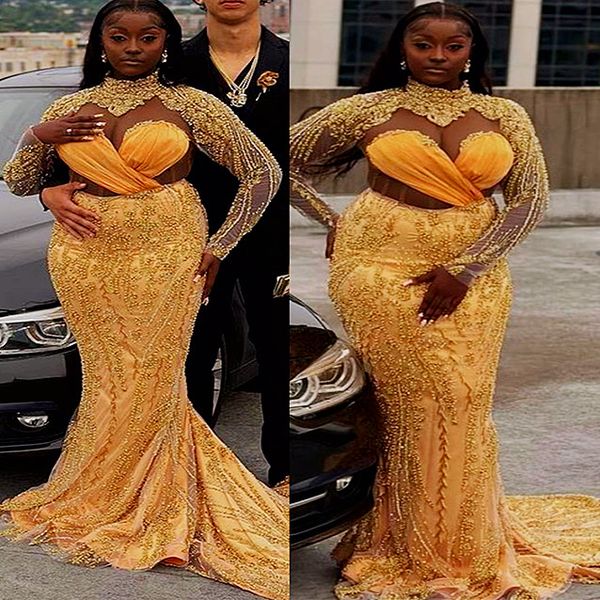 2023 may aso ebi mermaid gold prom dress beaded sequined lace evening formal party second reception birthday engagement gowns dress robe de, Black
2023 may aso ebi mermaid gold prom dress beaded sequined lace evening formal party second reception birthday engagement gowns dress robe de, Black