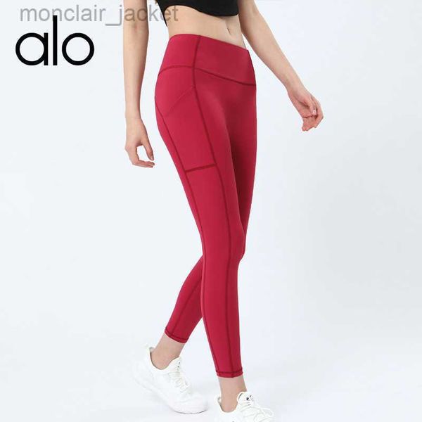 desginer alos yoga leggings ice pants with side pockets honey peach hip lift women's fitness pants high elastic tight sweatpants, Black
desginer alos yoga leggings ice pants with side pockets honey peach hip lift women's fitness pants high elastic tight sweatpants, Black