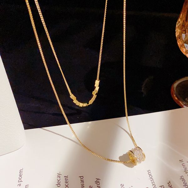 fashion neckalces double layer plated 14k gold female charm necklace small pretty waist pendants party girls accessories with box, Silver
fashion neckalces double layer plated 14k gold female charm necklace small pretty waist pendants party girls accessories with box, Silver