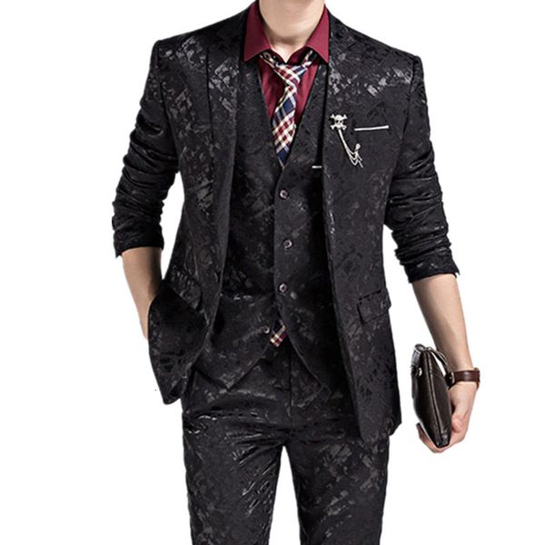 men s suits blazers fashion boutique men leisure business trousers waistcoat male flower suit jacket coat vest pants 3 pieces sets 230508, White;black
men s suits blazers fashion boutique men leisure business trousers waistcoat male flower suit jacket coat vest pants 3 pieces sets 230508, White;black