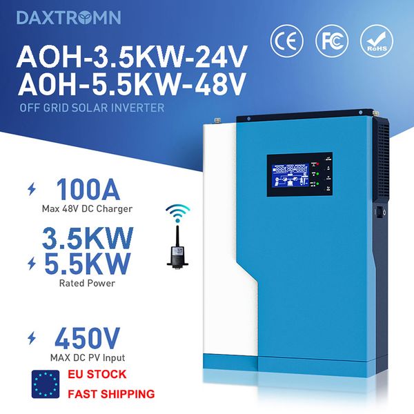 daxtromn 3500w 5500w solar inverter 48v 230v pure sine wave off grid inverter 500vdc 100a mppt solar charger with wifi
daxtromn 3500w 5500w solar inverter 48v 230v pure sine wave off grid inverter 500vdc 100a mppt solar charger with wifi