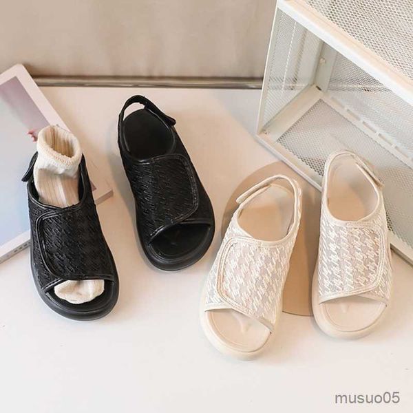 sandals summer mesh plaid children sandals casual solid hook loop girls boys flat sandals 2023 soft sole footwear kids beach shoes, Black;red
sandals summer mesh plaid children sandals casual solid hook loop girls boys flat sandals 2023 soft sole footwear kids beach shoes, Black;red