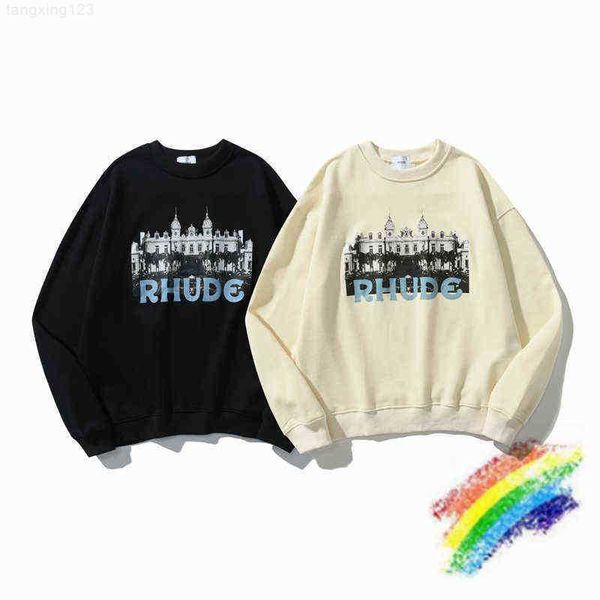 men's hoodies sweatshirts castle print rhude men women streetwear crew neck crewneck, Black
men's hoodies sweatshirts castle print rhude men women streetwear crew neck crewneck, Black