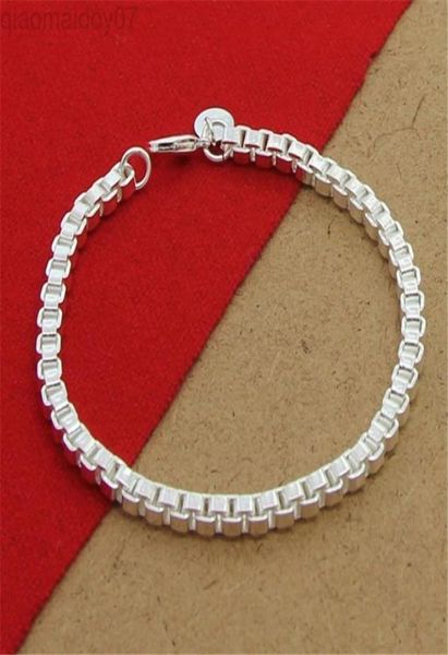 925 silver bracelet 4mm 8inch venetian square bracelet for womenmen party charm jewelry gifs l2208084675436, Black
925 silver bracelet 4mm 8inch venetian square bracelet for womenmen party charm jewelry gifs l2208084675436, Black