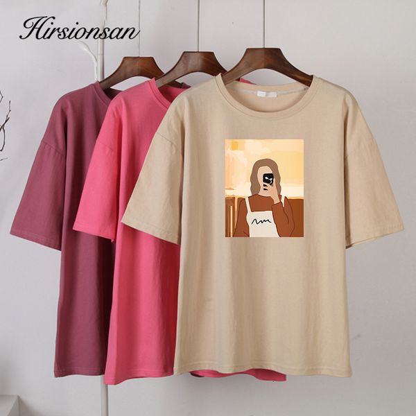 women's t-shirt hirsionsan summer simple abstract printed t shirt women casual loose cotton graphic tee chic plus size female pullover, White
women's t-shirt hirsionsan summer simple abstract printed t shirt women casual loose cotton graphic tee chic plus size female pullover, White