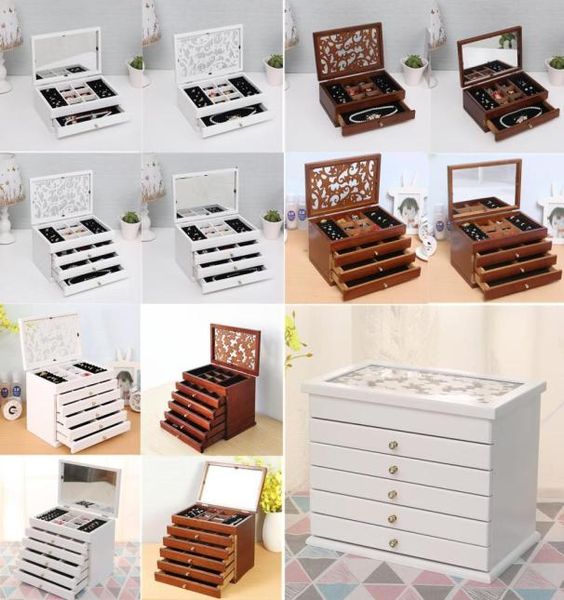 2021 multilayer big 6 layers wooden jewelry box jewelry display casket earrings ring boxes jewelry organizer gift box whitebrown6958655, Black;white
2021 multilayer big 6 layers wooden jewelry box jewelry display casket earrings ring boxes jewelry organizer gift box whitebrown6958655, Black;white