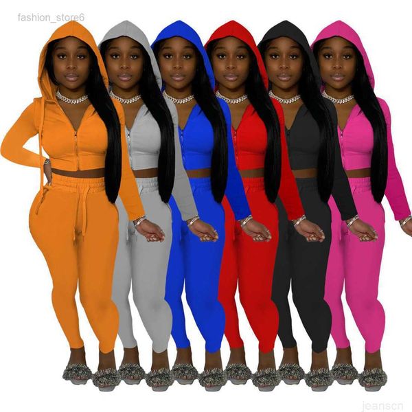designers women tracksuits sports clothes 2023 autumn and winter solid color hooded zipper casual two-piece set jogging suits, Gray
designers women tracksuits sports clothes 2023 autumn and winter solid color hooded zipper casual two-piece set jogging suits, Gray