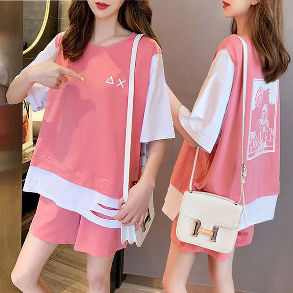 women's tracksuits women's plus size short sleeved t-shirt casual sports suit summer student loose shorts two piece set for women, Gray
women's tracksuits women's plus size short sleeved t-shirt casual sports suit summer student loose shorts two piece set for women, Gray