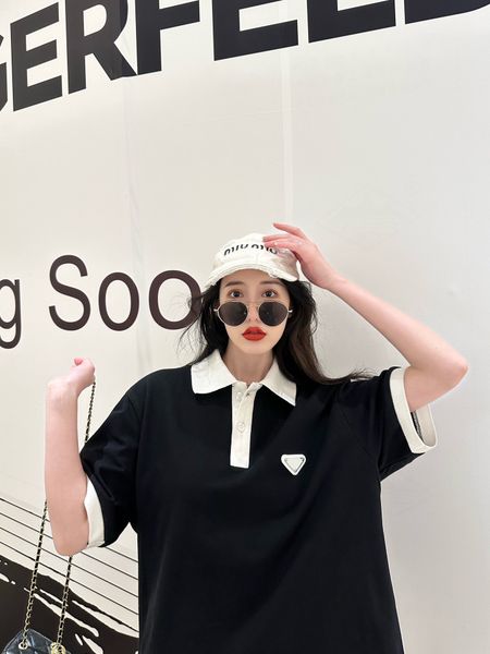 women polo shirt designer new luxury polos t shirt summer limited series double yarn bead cotton lapel rib stitching design inverted triangl, White
women polo shirt designer new luxury polos t shirt summer limited series double yarn bead cotton lapel rib stitching design inverted triangl, White