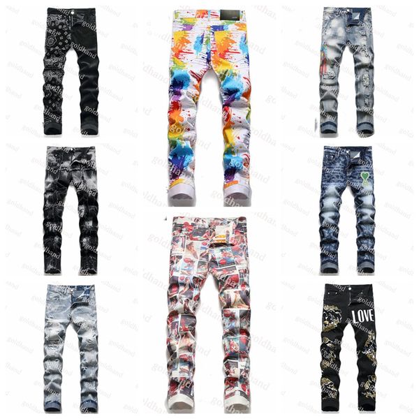 2023 new high street jeans luxury brand designer fashion rips jeans classic mens tide slim pencli pants summer casual trousers, Blue
2023 new high street jeans luxury brand designer fashion rips jeans classic mens tide slim pencli pants summer casual trousers, Blue