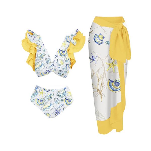 2023 new high waist printed ruffled bikini swimwear european and american swimwear bikini, White;black
2023 new high waist printed ruffled bikini swimwear european and american swimwear bikini, White;black
