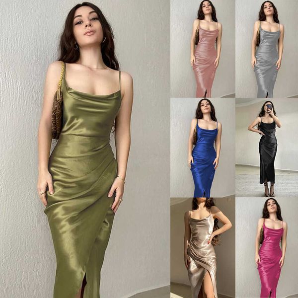 elegant satin split women maxi dress solid color backless vintage summer long dresses y2k ladies party clothes, Black;gray
elegant satin split women maxi dress solid color backless vintage summer long dresses y2k ladies party clothes, Black;gray