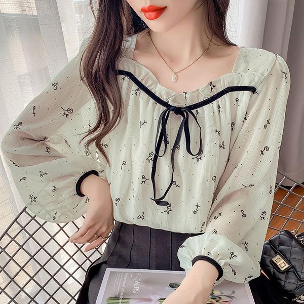 t-shirt women's spring autumn korean style shirt printed long sleeve square collar temperament loose elegant bow blouse female 2022, White
t-shirt women's spring autumn korean style shirt printed long sleeve square collar temperament loose elegant bow blouse female 2022, White