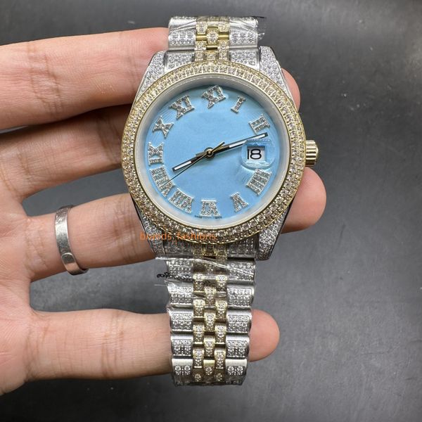 men's cz diamond fashion watches bi-gold stainless steel hand inlaid diamond watches blue face automatic mechanical business watch, Slivery;brown
men's cz diamond fashion watches bi-gold stainless steel hand inlaid diamond watches blue face automatic mechanical business watch, Slivery;brown