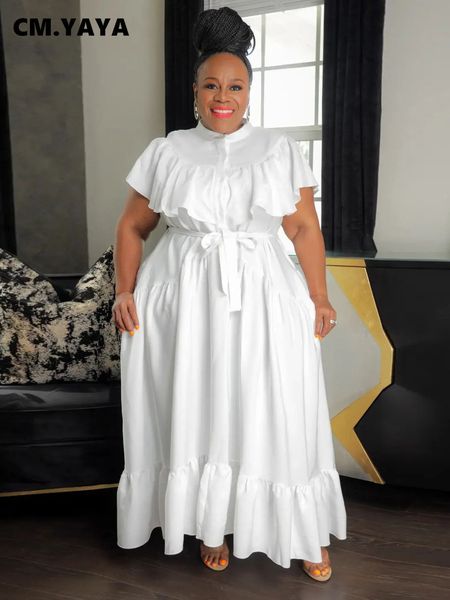 plus size dresses cmyaya size women flare short sleeve button up belt waist babydoll maxi long dress 2023 female vintage vestidos 230506, Black
plus size dresses cmyaya size women flare short sleeve button up belt waist babydoll maxi long dress 2023 female vintage vestidos 230506, Black