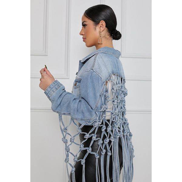women s jackets fit crop back grid tassel denim for women long sleeve pocket femme overcoat single breasted chic jean coat 230508, Black;brown
women s jackets fit crop back grid tassel denim for women long sleeve pocket femme overcoat single breasted chic jean coat 230508, Black;brown