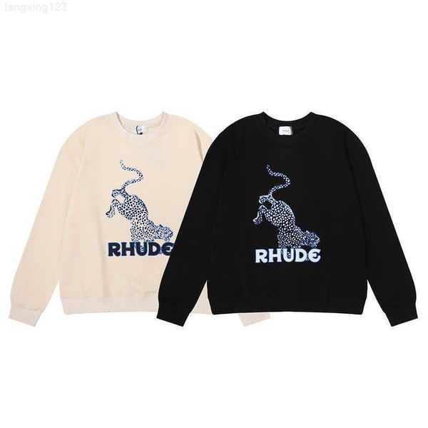 hoodies sweater autumn and winter new rhude leopard letter print high weight terry round neck for men women couples, Black
hoodies sweater autumn and winter new rhude leopard letter print high weight terry round neck for men women couples, Black