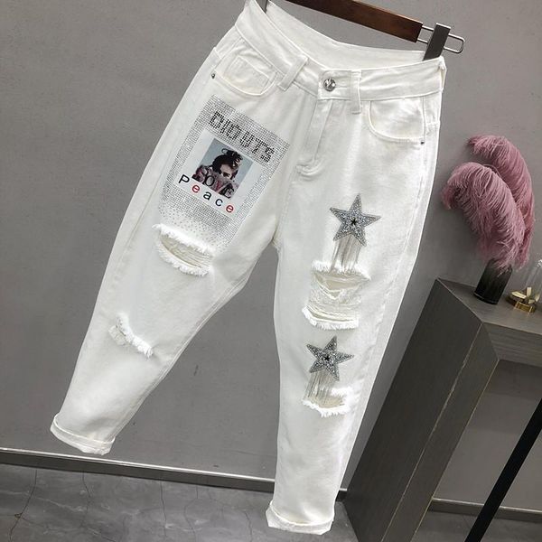 jeans women white denim pants spring autumn high waist loose hallen jeans casua vintage hole jeans lady anklelength jeans pants w2053, Blue
jeans women white denim pants spring autumn high waist loose hallen jeans casua vintage hole jeans lady anklelength jeans pants w2053, Blue