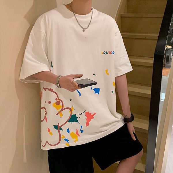 men s t shirts 100 cotton short sleeve graphic printed t shirt men summer casual harajuku clothes trend korean couples 230508, White;black
men s t shirts 100 cotton short sleeve graphic printed t shirt men summer casual harajuku clothes trend korean couples 230508, White;black