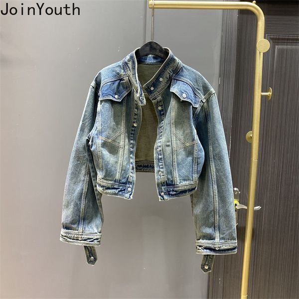 women s jackets jean for women vintage fashion short outwear stand neck slim fit casual harajuku coat 2023 ropa mujer denim y2k 230508, Black;brown
women s jackets jean for women vintage fashion short outwear stand neck slim fit casual harajuku coat 2023 ropa mujer denim y2k 230508, Black;brown