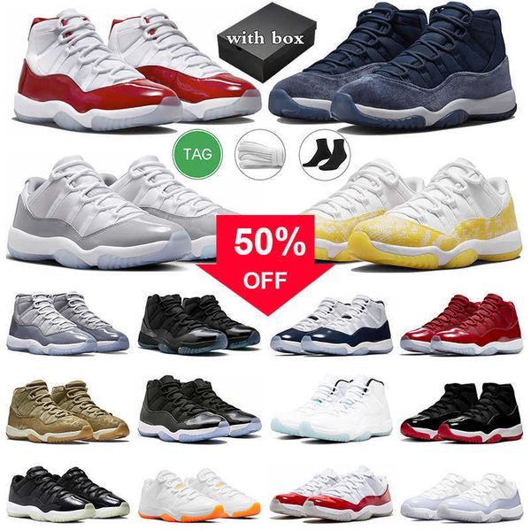 with box 11 cherry 11s basketball shoes men women cement grey yellow snakeskin midnight navy pure violet cap and gown bred jumpman 11 sports
with box 11 cherry 11s basketball shoes men women cement grey yellow snakeskin midnight navy pure violet cap and gown bred jumpman 11 sports
