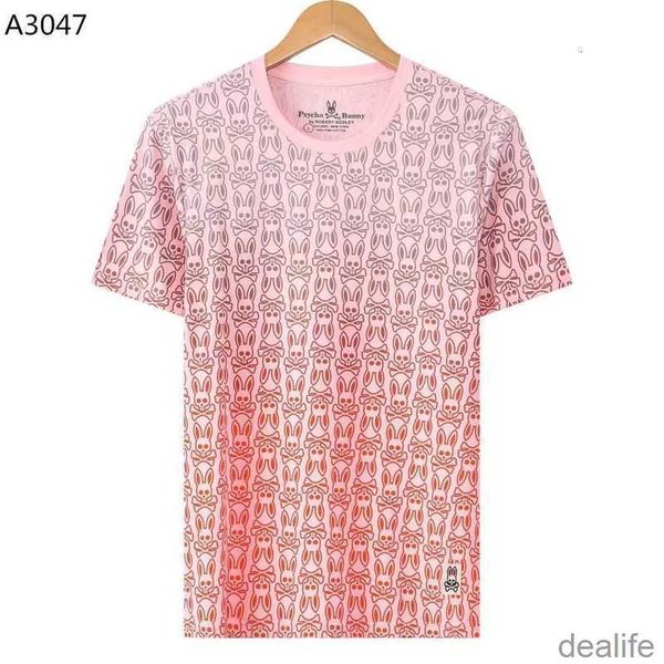 2023 spring/summer new psycho bunny skeleton rabbit full short sleeve printed pattern fashion brand t-shirt pure cotton embroidery lwbk, White;black 
2023 spring/summer new psycho bunny skeleton rabbit full short sleeve printed pattern fashion brand t-shirt pure cotton embroidery lwbk, White;black