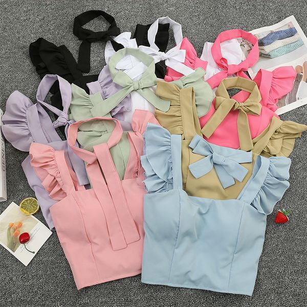 camisoles tanks summer girls short camis with bra women bowknot chiffon padded crop female ruffles straps stretchy slim camisole 230508, Black;white
camisoles tanks summer girls short camis with bra women bowknot chiffon padded crop female ruffles straps stretchy slim camisole 230508, Black;white