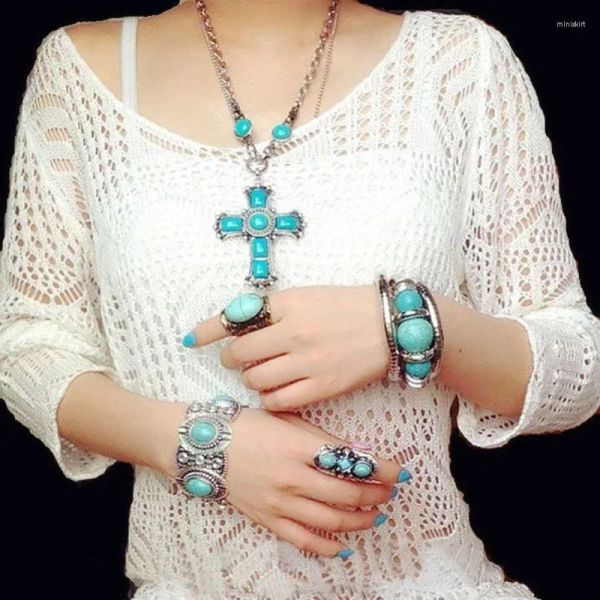 bangle vintage turquoise stone beads charm bracelet ethnic silver color ajustable bangles bracelets for women christmas jewelry gifts, Black
bangle vintage turquoise stone beads charm bracelet ethnic silver color ajustable bangles bracelets for women christmas jewelry gifts, Black