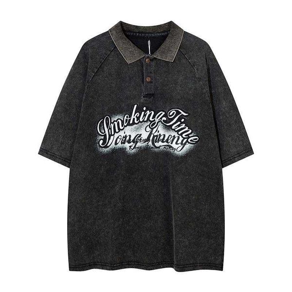 summer american letter embroidery worn short sleeved polo shirt men's fashion label loose washable top, Black;white
summer american letter embroidery worn short sleeved polo shirt men's fashion label loose washable top, Black;white