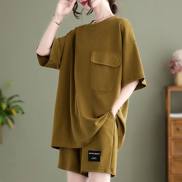 women's tracksuits women shorts sets short sleeve t-shirtpants 2pcs suit pocket summer casual loose tracksuit solid color female sport, Gray
women's tracksuits women shorts sets short sleeve t-shirtpants 2pcs suit pocket summer casual loose tracksuit solid color female sport, Gray