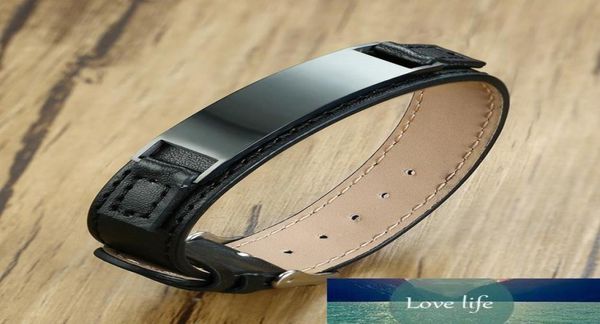 custom mens bracelets 99 black genuine leather wristbands personalized stainless steel id tag male boyfriend gifts6917798, Golden;silver
custom mens bracelets 99 black genuine leather wristbands personalized stainless steel id tag male boyfriend gifts6917798, Golden;silver