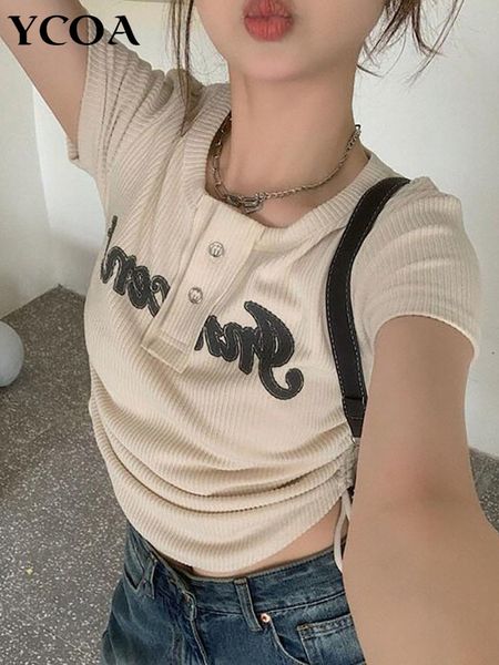 women s t shirt women t shirts y2k drawstring summer graphic knitting harajuku korean fashion letter short sleeve aesthetic clothing 230508, White
women s t shirt women t shirts y2k drawstring summer graphic knitting harajuku korean fashion letter short sleeve aesthetic clothing 230508, White