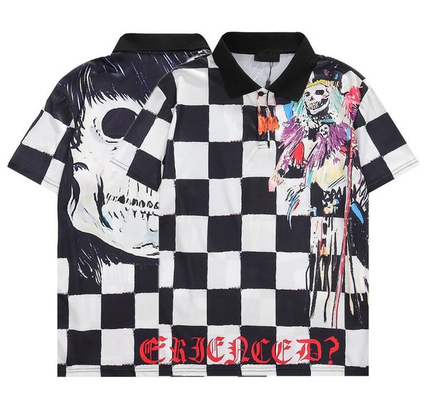 men's polos summer fashion men casual black and white plaid print oversized tshirts botton crew neck short sleeve outwear soft loose, White;black
men's polos summer fashion men casual black and white plaid print oversized tshirts botton crew neck short sleeve outwear soft loose, White;black