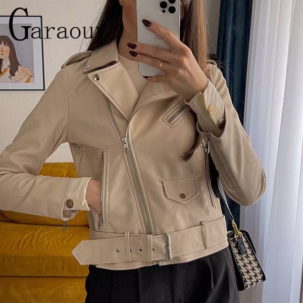 women s hoodies sweatshirts garaouy 2023 spring autumn belt short faux leather coats simple basic zipper pu motorcycle jacket female slim ou, Black
women s hoodies sweatshirts garaouy 2023 spring autumn belt short faux leather coats simple basic zipper pu motorcycle jacket female slim ou, Black