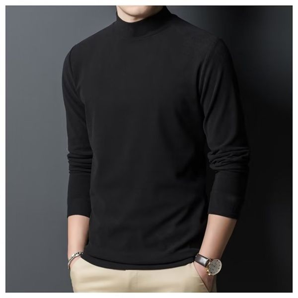 men's t-shirts half high collar bottoming shirt long-sleeved t-shirt men thickened handsome warm lining 230508, White;black
men's t-shirts half high collar bottoming shirt long-sleeved t-shirt men thickened handsome warm lining 230508, White;black