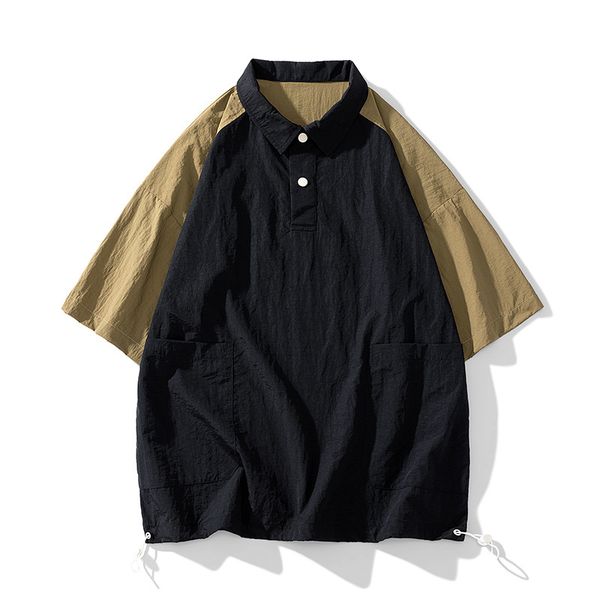 japanese retro polo shirt men's summer tide brand color contrast loose lapel t-shirt trend youth casual short-sleeved top, White;black
japanese retro polo shirt men's summer tide brand color contrast loose lapel t-shirt trend youth casual short-sleeved top, White;black