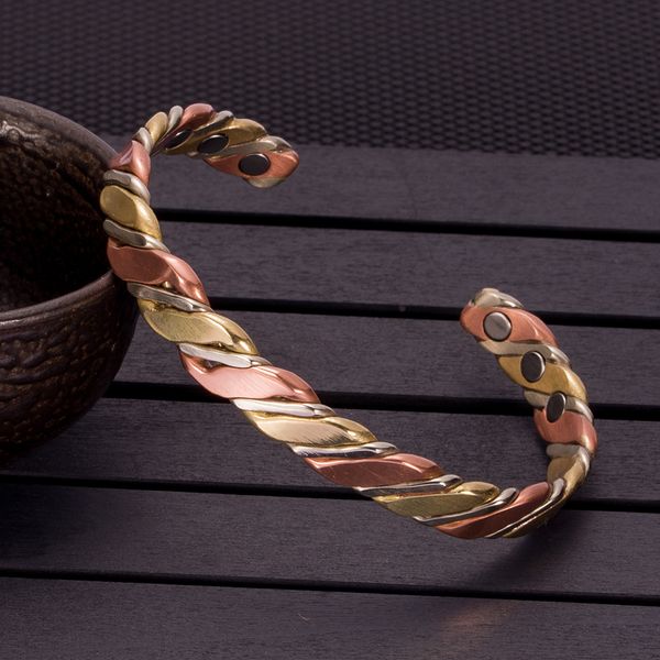 charm bracelets vinterly twisted copper for women rose goldcolor health energy magnetic adjustable cuff bangles 230508, Golden;silver
charm bracelets vinterly twisted copper for women rose goldcolor health energy magnetic adjustable cuff bangles 230508, Golden;silver